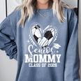 Senior Mommy Class Of 2026 Soccer Graduation Heart Premium Tri-Blend Comfort Colors Sweatshirt Blue Jean