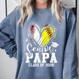 Senior Papa Class Of 2026 Baseball Softball Graduation Heart Comfort Colors Sweatshirt Blue Jean