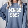 Senior Retro Class Of 2027 Graduation High School College Comfort Colors Sweatshirt Blue Jean