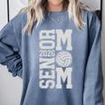 Senior Volleyball Mom 2026 Class Graduation Volleyball Premium Tri-Blend Comfort Colors Sweatshirt Blue Jean