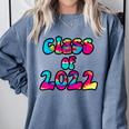 Senior Year 2022 Class Of 2022 Graduation Tie Dye Groovy Comfort Colors Sweatshirt Blue Jean