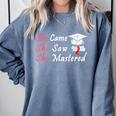 She Came She Saw She Mastered Graduation Comfort Colors Sweatshirt Blue Jean