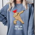 Sloth Dabbing 5th Grade Graduation Shirt Fifth Grade Grad Comfort Colors Sweatshirt Blue Jean