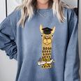 SmileteesGrad Llama Graduation T-Shirt Comfort Colors Sweatshirt Blue Jean