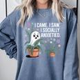 Social Anxiety Introvert Nervous Awkward Socially Comfort Colors Sweatshirt Blue Jean