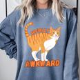 SOCIALLY AWKWARD FUNNY CAT ANTISOCIAL INTROVERT WEIRD Comfort Colors Sweatshirt Blue Jean SOCIALLY AWKWARD FUNNY CAT ANTISOCIAL INTROVERT WEIRD Comfort Colors Sweatshirt Blue Jean