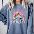 Sociologist Sociology Teacher Graduation Rainbow Comfort Colors Sweatshirt Blue Jean