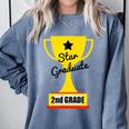 Star Graduate Second Grade Graduation Trophy Cup Comfort Colors Sweatshirt Blue Jean