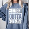 Straight Outta 3rd Grade Graduation Class 2025 Third Grade Comfort Colors Sweatshirt Blue Jean