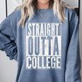 STRAIGHT OUTTA COLLEGE Graduation 2019 T Shirt Her Him Women Comfort Colors Sweatshirt Blue Jean