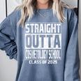 Straight Outta Cosmetology School Class Of 2025 Graduation Comfort Colors Sweatshirt Blue Jean
