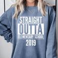 Straight Outta Elementary School 2019 Graduation Fun Comfort Colors Sweatshirt Blue Jean
