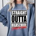 Straight Outta High School Class Of 2023 Graduation Comfort Colors Sweatshirt Blue Jean