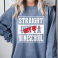 Straight Outta Homeschool Shirt Graduation Comfort Colors Sweatshirt Blue Jean