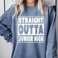 Straight Outta Junior High 8th Grade Graduation Comfort Colors Sweatshirt Blue Jean