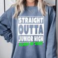 Straight Outta Junior High School Class Of 2022 Graduation Comfort Colors Sweatshirt Blue Jean