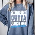 Straight Outta Junior High School Graduation Class Of 2022 Comfort Colors Sweatshirt Blue Jean