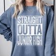 Straight Outta Junior High Shirt Graduation Comfort Colors Sweatshirt Blue Jean