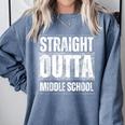 Straight Outta Middle School Class Of 2024 Graduation Comfort Colors Sweatshirt Blue Jean