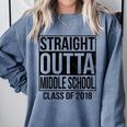 Straight Outta Middle School Graduation Comfort Colors Sweatshirt Blue Jean