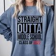 Straight Outta Middle School Graduation Shirt Class Of 2022 Comfort Colors Sweatshirt Blue Jean