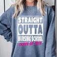 Straight Outta Nursing School Class Of 2018 Graduation Comfort Colors Sweatshirt Blue Jean