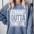 Straight Outta Pharmacy School Class 2025 Pharma Graduation Comfort Colors Sweatshirt Blue Jean