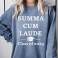 Summa Cum Laude Class Of 2025 Distinction Degree Graduation Comfort Colors Sweatshirt Blue Jean