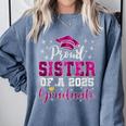 Super Proud Sister Of 2025 Graduate Senior Graduation Family Premium Tri-Blend Comfort Colors Sweatshirt Blue Jean