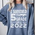 I Survived 5th Grade Class Of 2022 Graduation Student Comfort Colors Sweatshirt Blue Jean
