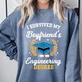 I Survived My Boyfriend's Engineering Degree Graduation Comfort Colors Sweatshirt Blue Jean