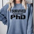 I Survived My Boyfriend's PhD Graduation T-Shirt Comfort Colors Sweatshirt Blue Jean