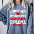 I Survived My Brother's High School Diploma Graduation Comfort Colors Sweatshirt Blue Jean