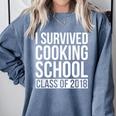 I Survived Cooking School Class Of 2018 Graduation Comfort Colors Sweatshirt Blue Jean