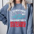 I Survived My Daughter's Nurse Degree School Graduation Comfort Colors Sweatshirt Blue Jean