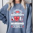 I Survived My Daughter's Nursing Degree School Graduation Comfort Colors Sweatshirt Blue Jean