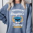 I Survived My Daughter's Teaching Degree Graduation Comfort Colors Sweatshirt Blue Jean