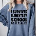 I Survived Elementary School Class Of 2018 Graduation Shirt Comfort Colors Sweatshirt Blue Jean