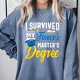 i Survived My Fiance's Masters Degree Graduation Gifts Comfort Colors Sweatshirt Blue Jean