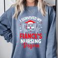 i Survived My Fiance's Nursing Degree Graduation Gifts Comfort Colors Sweatshirt Blue Jean