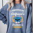 I Survived My Girlfriend's Bachelor's Degree Graduation Comfort Colors Sweatshirt Blue Jean
