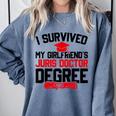 I Survived My Girlfriend's Juris Doctor Degree Graduation Comfort Colors Sweatshirt Blue Jean