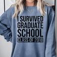I Survived Graduate School Class Of 2018 Graduation Comfort Colors Sweatshirt Blue Jean