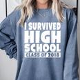 I Survived High School Class Of 2018 Graduation Comfort Colors Sweatshirt Blue Jean