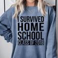 I Survived Home School Class Of 2018 Graduation Comfort Colors Sweatshirt Blue Jean