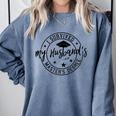 I Survived My Husband's Masters Degree Funny 2023 Graduation Comfort Colors Sweatshirt Blue Jean