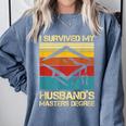 I Survived My Husband's Master's Degree Graduation Comfort Colors Sweatshirt Blue Jean