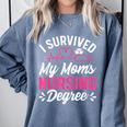 I Survived My Mom's Nursing Degree Nurse Graduation Comfort Colors Sweatshirt Blue Jean