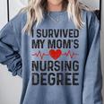 I Survived My Mom's Nursing Degree School Graduation Nursing Comfort Colors Sweatshirt Blue Jean