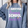 I Survived Nursing School Class Of 2025 New Nurse Graduation Comfort Colors Sweatshirt Blue Jean